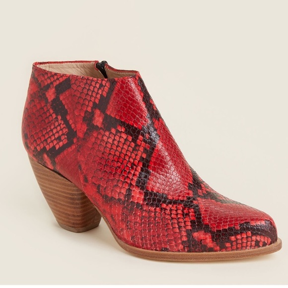 LBERTO ZAGO Snakeskin-Effect Leather Ankle Booties - Picture 3 of 9